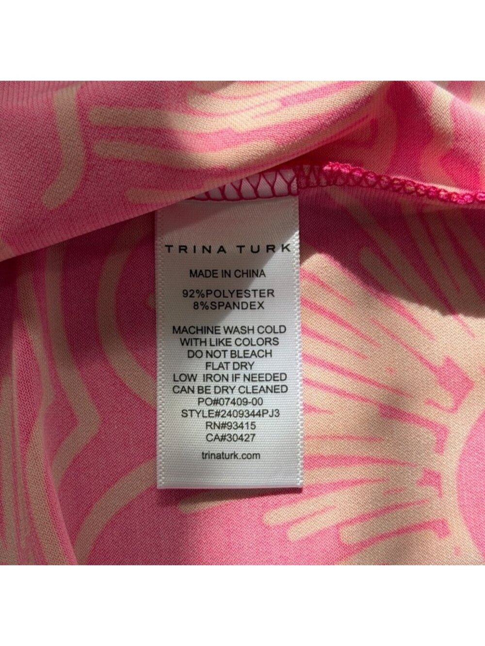 Trina Turk Women Size M Dress Juju Halter Mini Shift Floral Pink Orange Tie-Neck - Picture 7 of 7